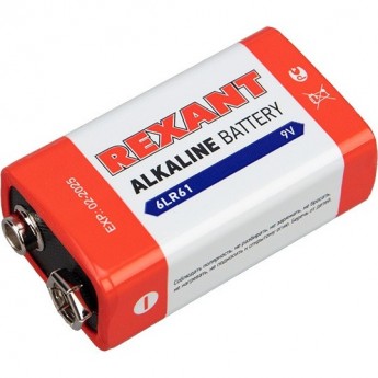 Алкалиновая батарейка REXANT КРОНА 6LR61, 9 V (1 шт./блистер)