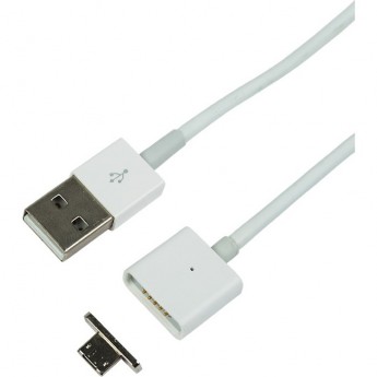 Кабель REXANT USB-A – micro USB, 1А, 1м, белый, со съемным магнитным штекером