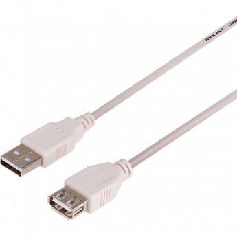 Кабель REXANT USB A - USB A 1.8 м серый