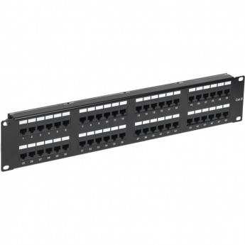 Панель коммутационная с кабельными органайзерами 19", 2U, 48 портов, UTP, RJ-45, CAT 6 REXANT PRO