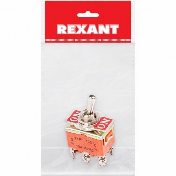 Тумблер REXANT KN-202 250V 15А (6c) двухполюсный
