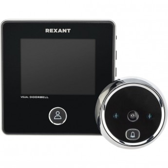 Видеоглазок дверной REXANT (DV-113) с цветным LCD-дисплеем 2.8" с функцией звонка и записи фото, встроенный аккумулятор