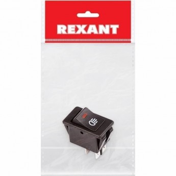 Выключатель клавишный REXANT 12V 35А (4с) ON-OFF с красной подсветкой (ASW-17D)